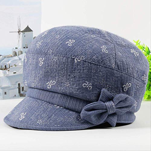 Middle-Aged And Elderly Women'S Hats Spring Autumn Mom Hat Thin Fashion Hat Granny Sun-Kissed Hat Breathable  Blue (Ymf11111)
