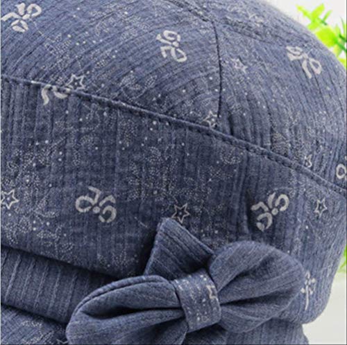Middle-Aged And Elderly Women'S Hats Spring Autumn Mom Hat Thin Fashion Hat Granny Sun-Kissed Hat Breathable  Blue (Ymf11111)