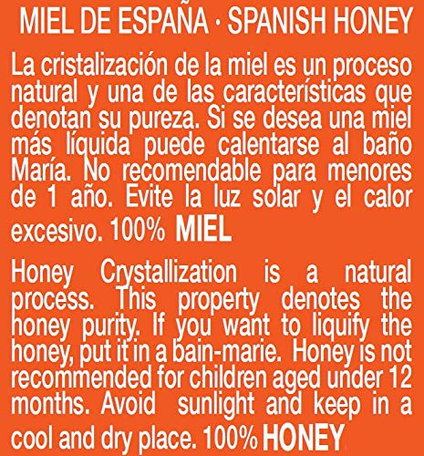 Miel de Romero - 1kg - Producida en España - Alta Calidad, tradicional & 100% pura - Aroma Floral y Sabor Rico y Dulce - Amplia variedad de Deliciosos Sabores