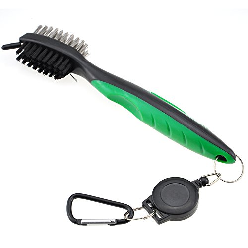 Mile High Life | Toalla de Golf en Relieve de Microfibra | Club Groove Cleaner | Black Towel/Green Brush