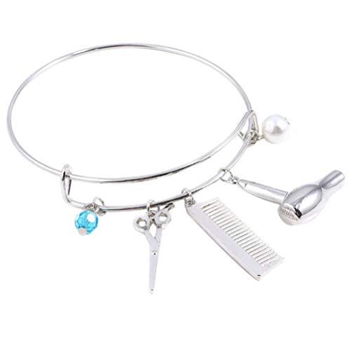MILISTEN Pulseras de Brazalete Expandibles Brazaletes de Alambre Secador de Pelo Peine Pulsera de Tijera Brazaletes de Peluquería para Regalos de Peluquería