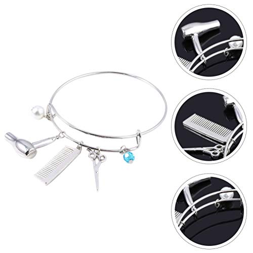 MILISTEN Pulseras de Brazalete Expandibles Brazaletes de Alambre Secador de Pelo Peine Pulsera de Tijera Brazaletes de Peluquería para Regalos de Peluquería