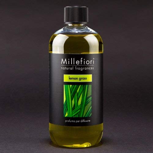 Millefiori 7RELG Lemon Grass - Recambio para ambientador (500 ml, plástico, 8,1 x 6,5 x 17,7 cm), color amarillo