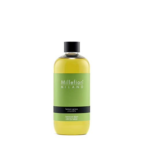 Millefiori 7RELG Lemon Grass - Recambio para ambientador (500 ml, plástico, 8,1 x 6,5 x 17,7 cm), color amarillo