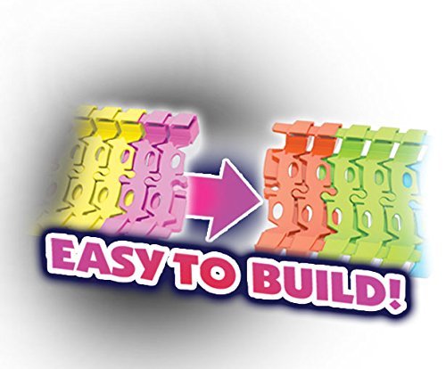 Mindscope Twister Tracks Neon Glow in The Dark 221 Piece (11 Feet) of Flexible Assembly Track Race Series