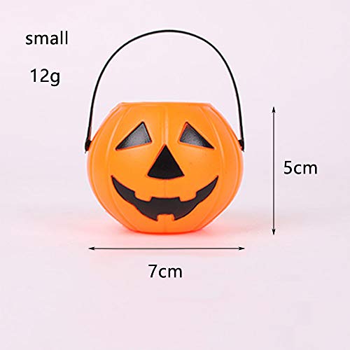 MINGZE Cubo de Calabaza de plástico de Halloween, para niños de Halloween Accesorios Decoraciones Barril del Caramelo Fiesta Conteniotre de Dulces (Grande, 1 Piezas)