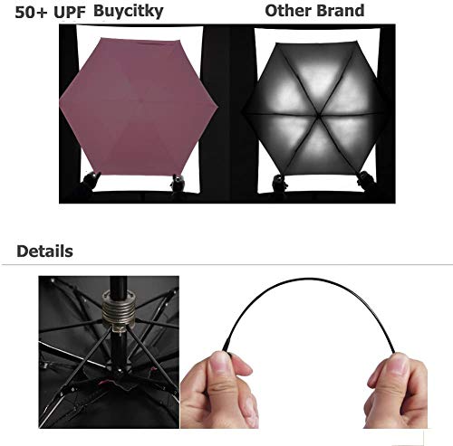 Mini Paraguas Plegable -WENTS Paraguas de Viaje 210T Paraguas Portátil en Forma Cápsula Ligero Compacto Plegable Doble Capa Bloqueador Solar Protección UV UPF 50+ Resistente la Lluvia Azul Cielo