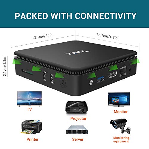 Mini PC Windows 10 Pro Intel Atom x5-Z8350 Procesador 4GB RAM 64GB eMMC, WiFi Dual 2.4G/5.8G Ordenador de Escritorio,Equipado con una Velocidad de 1000Mbps LAN,BT4.2,4K HDMI+VGA Pantalla Dual