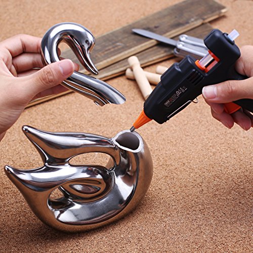 Mini pistola de silicona, Tacklife GGO20AC Pistola de Pegar 20W con 50 barritas, alta temperatura, gatillo flexible, para proyectos de bricolaje y manualidades