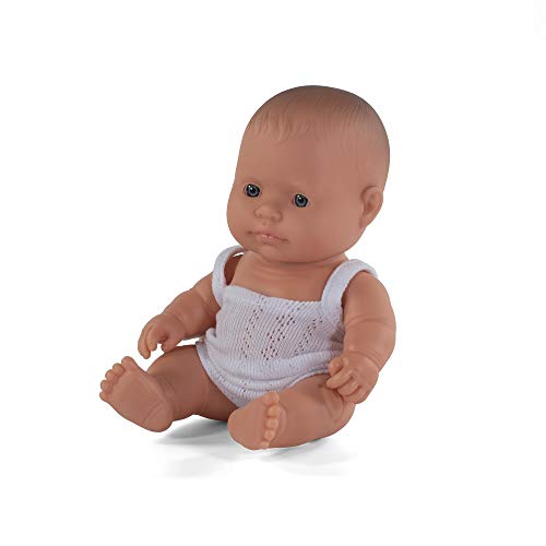 Miniland- Baby Europea Niña 21cm Muñeco, Color Real (31122)