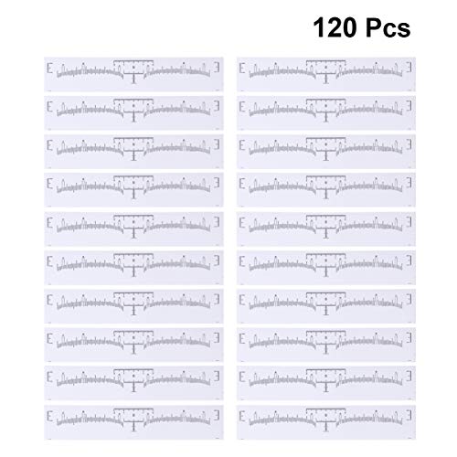 Minkissy 120 piezas regla de cejas adhesivo desechable regla de cejas pegatina microblading regla de medición guía herramienta de medición para maquillaje de tatuaje
