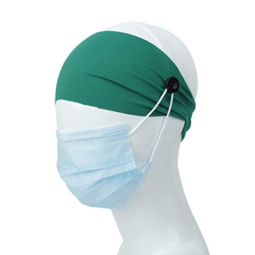 Minkissy 6Pcs Diademas Deportivas Anchas Elástico Sudor Absorbente Transpirable Botón Diademas Diadema Turbante Headwear para Entrenamiento Yoga Correr Y Estilo Atlético 2