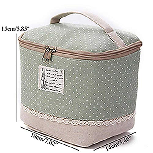 Minyu-cosmetic bagsBolsa de maquillaje casual multifunción de lino para viaje, organizador de cosméticos, bolsa de almacenamiento con cremallera, Rojo, Rojo,