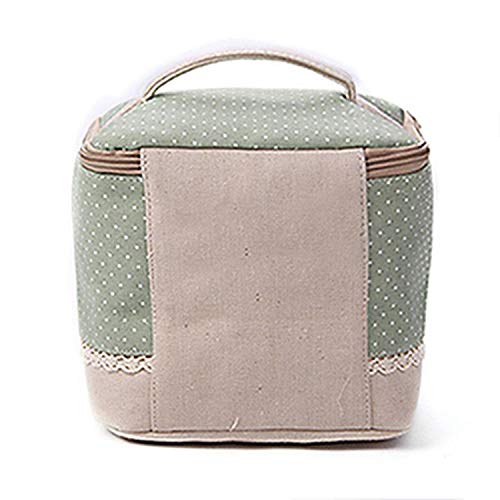 Minyu-cosmetic bagsBolsa de maquillaje casual multifunción de lino para viaje, organizador de cosméticos, bolsa de almacenamiento con cremallera, Rojo, Rojo,