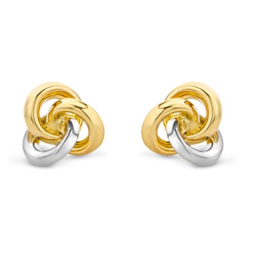 Miore Pendientes para mujer, bicolor, oro amarillo y oro blanco, 14 Kt/585