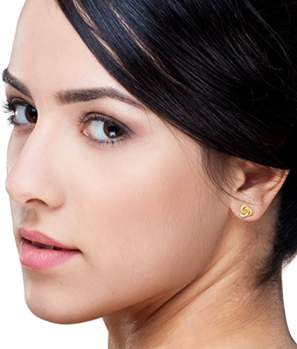 Miore Pendientes para mujer, bicolor, oro amarillo y oro blanco, 14 Kt/585
