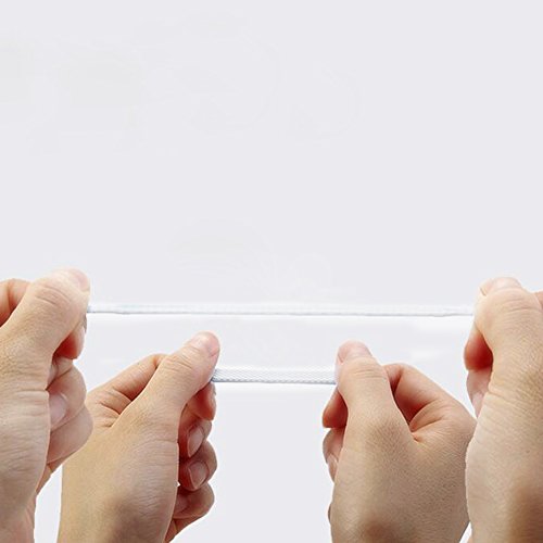 MIRX Cordones elásticos planos del zapato del silicón, ningunos lazos impermeables del cordón para los cabritos y los adultos (Negro + Blanco)