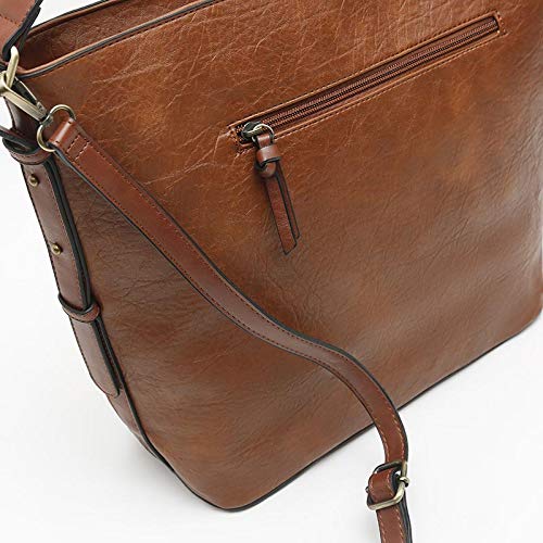 MISAKO - Bolso Grande de Mujer GUFA en color Camel | Bolso Shopper | Bolso de Hombro | Bolso Polipiel