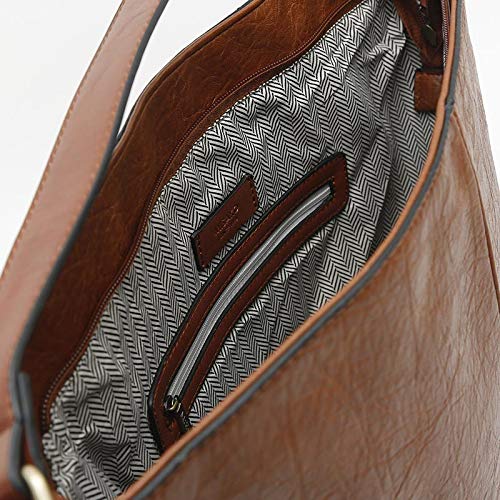MISAKO - Bolso Grande de Mujer GUFA en color Camel | Bolso Shopper | Bolso de Hombro | Bolso Polipiel