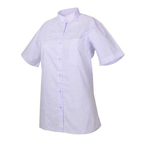 MISEMIYA - Camisa Cuello Mao Uniforme Camarera Mujer MESERO DEPENDIENTA Barman COCTELERA PROMOTRORAS Blusa - Ref.8271B - Medium, Blanco