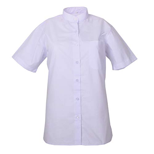 MISEMIYA - Camisa Cuello Mao Uniforme Camarera Mujer MESERO DEPENDIENTA Barman COCTELERA PROMOTRORAS Blusa - Ref.8271B - Medium, Blanco