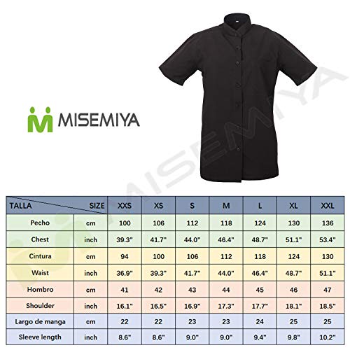 MISEMIYA - Camisa Cuello Mao Uniforme Camarera Mujer MESERO DEPENDIENTA Barman COCTELERA PROMOTRORAS Blusa - Ref.8271B - Medium, Blanco