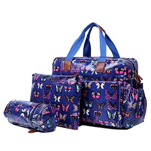 MISS LULU - Juego de 3 piezas de tela de hule para maternidad azul marino