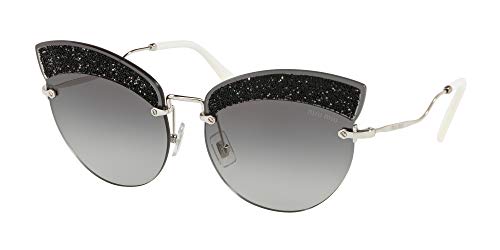 Miu Miu 0MU 58TS Gafas, SILVER/GREY SHADED, 65 para Mujer