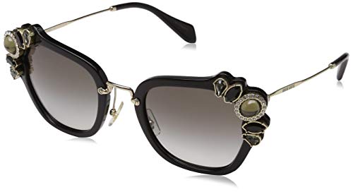 Miu Miu 0MU03SS 1AB0A7 51 Gafas de sol, Negro (Black/Grey), Mujer