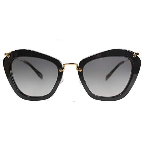 Miu Miu 0MU10NS 1AB3M1 55 Gafas de sol, Negro (Black/Grey), Mujer
