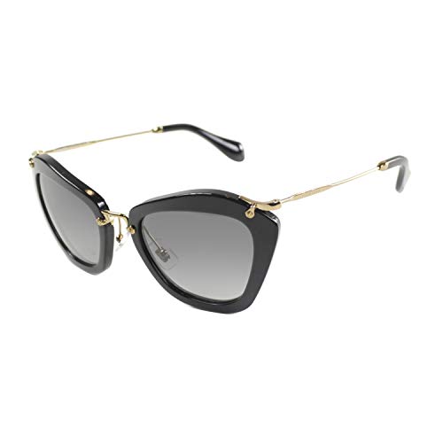 Miu Miu 0MU10NS 1AB3M1 55 Gafas de sol, Negro (Black/Grey), Mujer