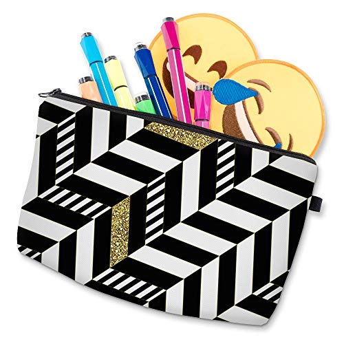 MJS JHXC Bolsas de cosméticos Impreso rayadas Bolsas con Cremallera Bolsa de cosméticos Bolsa de Maquillaje a Prueba de Agua Bag.Wash (Size : 51955)