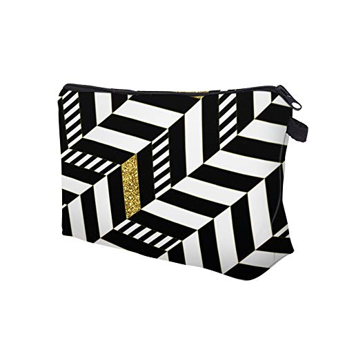 MJS JHXC Bolsas de cosméticos Impreso rayadas Bolsas con Cremallera Bolsa de cosméticos Bolsa de Maquillaje a Prueba de Agua Bag.Wash (Size : 51955)