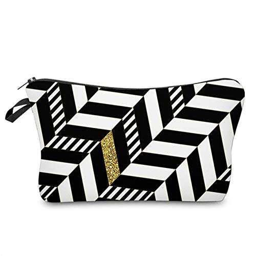 MJS JHXC Bolsas de cosméticos Impreso rayadas Bolsas con Cremallera Bolsa de cosméticos Bolsa de Maquillaje a Prueba de Agua Bag.Wash (Size : 51955)