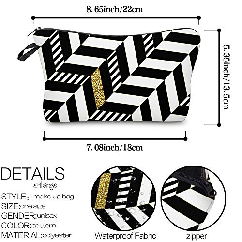 MJS JHXC Bolsas de cosméticos Impreso rayadas Bolsas con Cremallera Bolsa de cosméticos Bolsa de Maquillaje a Prueba de Agua Bag.Wash (Size : 51955)
