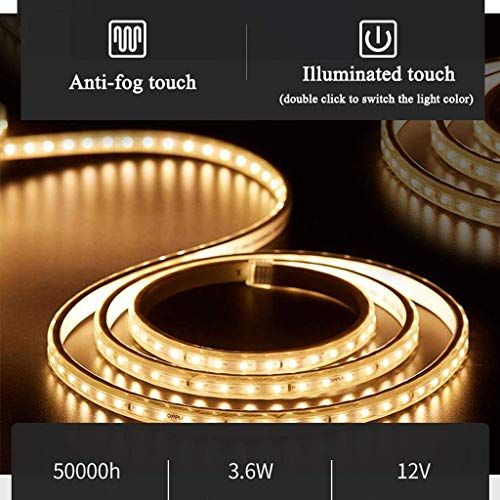 MKKSLR Luz de Espejo de baño iluminada con LED, apósito de Afeitar Resistente al Agua Mueble de Dormitorio Espejo Grande con Luces (Tamaño: 600 * 800 mm)