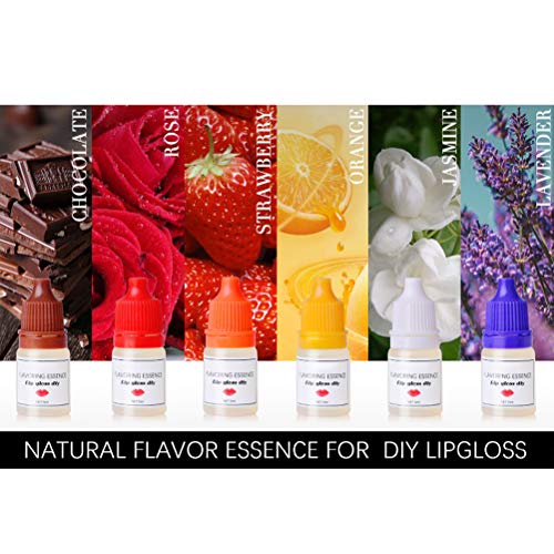 Mlamat Flavoring Essence DIY Lip Gloss Drops,6 Botellas 5ml Esencia Saborizante DIY Lip Gloss Gotas para lápiz labial