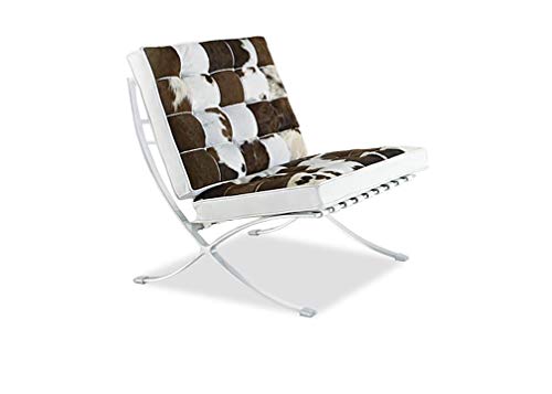 MLF Premium versión Barcelona Silla, Pony Cuero, Almohadillas de Espuma y sin Costuras visibles Esquinas