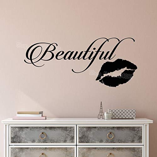 mlpnko Palabras Simples de la Pared del Vinilo Que inspiran Hermosas Letras de Beso decoración del hogar Autoadhesivas Pegatinas de Arte 85x37 cm