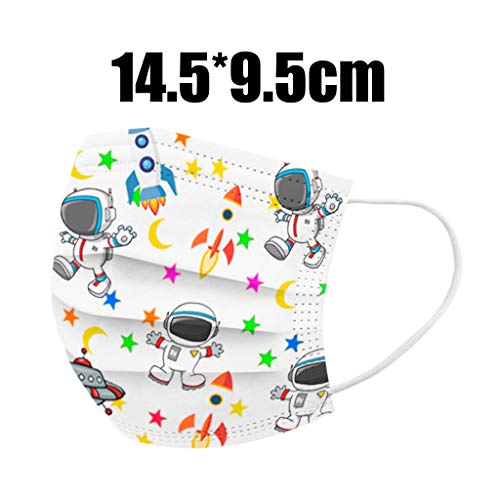 MMMYANG 50 Piezas Niños Protección, ???????????, 3 Capas Transpirables con Elástico para Los Oídos para Impresión linda Seguro Suave Transpirable Protección personal diaria