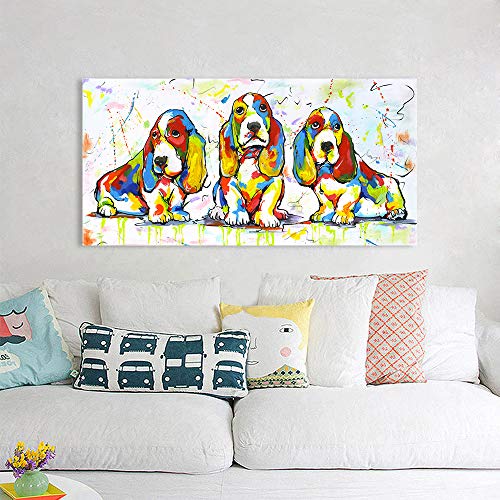 mmzki Arte de la Pared Lienzo Pintura Animal Picture Posters Impresiones Cute Dog Puppy Home Decor G 40X60CM