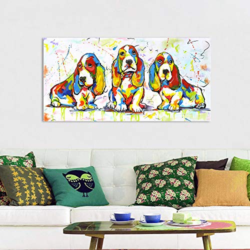 mmzki Arte de la Pared Lienzo Pintura Animal Picture Posters Impresiones Cute Dog Puppy Home Decor G 40X60CM