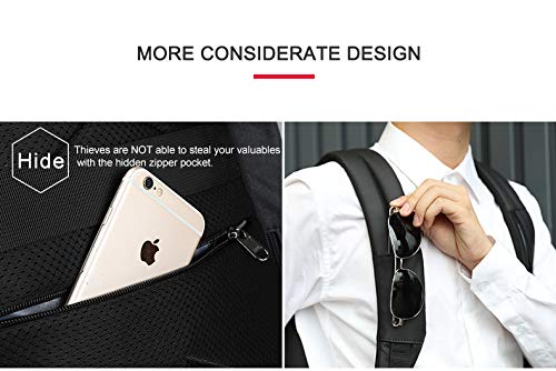 Mochila antirrobo para hombres o mujeres en la escuela de negocios, portátil de 15.6 pulgadas (negro)