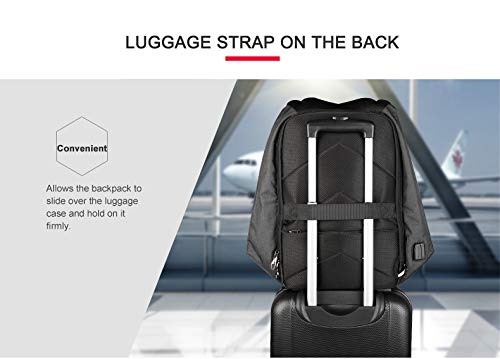 Mochila antirrobo para hombres o mujeres en la escuela de negocios, portátil de 15.6 pulgadas (negro)