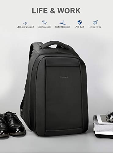 Mochila antirrobo para hombres o mujeres en la escuela de negocios, portátil de 15.6 pulgadas (negro)