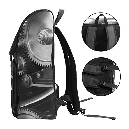 Mochila Mochila Mochila de Viaje Engranajes Dientes Máquina de máquinas Bolsa de Libros Viaje Informal Impermeable