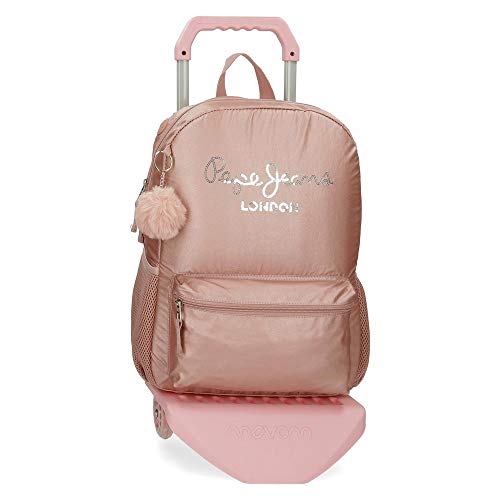 Mochila Pepe Jeans Celia con Carro, Rosa, 30x40x13 cm