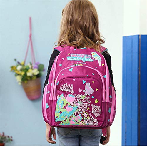 Mochilas ortopédicas para niños Mochilas Grils Impresión de Flores Satchel Multifuncional Sky Blue