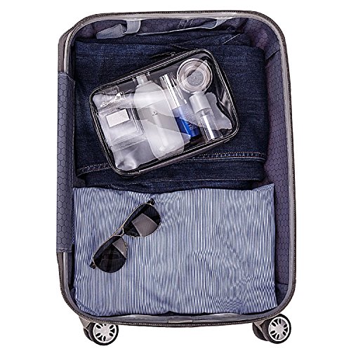 MOCOCITO Necesers Transparentes y 1 Bolsa de Vuelo para Líquidos (20cm x 20cm,1L), Bolsa de Cosméticos Impermeable para Hombre y Mujer