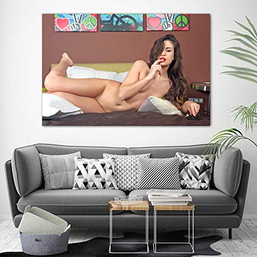 Modelo adulto piernas del cuerpo labios rojos Pretty Woman sexy girl Foto Arte de la pared Carteles Lienzos Pinturas impresas Decoración para sala de estar-60x90cm Sin marco